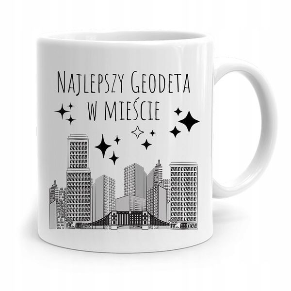 Kubek Prezent Dla Geodety Najlepszy W Mieście Z Nadrukiem Ze Zdjęciem zdjęcie 1