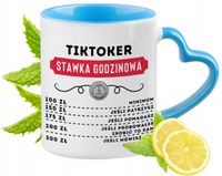 Dla Tiktokera Kubek Błękitny Z Uszkiem W Kształcie Serca Na Prezent