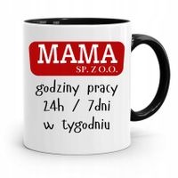 Kubek Czarny Prezent Dla Mamy Mama Sp. Z O. O. Z Nadrukiem Ze Zdjęciem