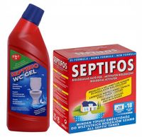 SEPTIFOS w SASZETKACH do SZAMBA SASZETKI 18 SZTUK + SEPTIBIO WC Żel 750 ml