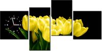 45CM 120CM ZEGAR 4 ELEM ŻÓŁTE TULIPANY- MARK FREETH ŚCIENNY