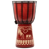 Dziecięcy bęben Djembe, słoń, ręcznie robiony, 30 cm.