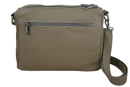 Codzienna torebka ze skóry naturalnej z zamszem - Beżowa na Arena.pl