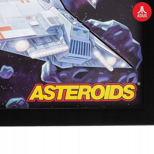 dekoracja ścienna obraz atari 3d wall art asteroids retro 25x2.2x33.8cm na Arena.pl