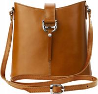 Torebka Skórzana Torba Skóra Naturalna Vera Pelle Damska Włoska Listonoszka