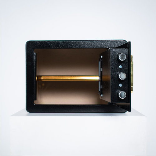 Pancerny Domowy Sejf Biometryczny Na Odcisk Palca 25x35x25 cm Czarny na Arena.pl