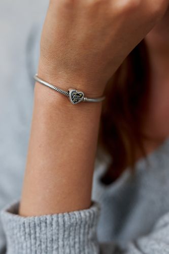 srebrny charms serce z cyrkoniami i napisem do modułowej bransoletki na Arena.pl