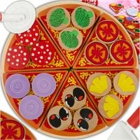 tg50033 drewniana pizza do krojenia układanka na rzep rzepy akcesoria nóż