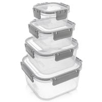 Pojemniki na żywność z pokrywką i uszczelką 4 szt.