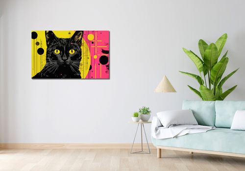 Obraz 100x60cm Neonowy Kocur na Arena.pl