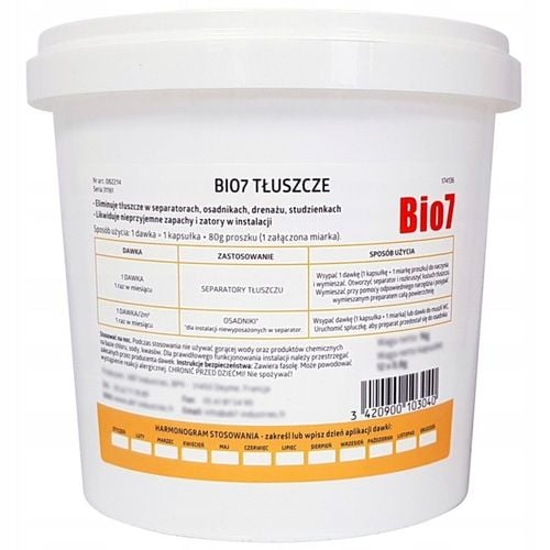 Bio7 Tłuszcze Redukcja TŁUSZCZÓW Oczyszczalnia ODTŁUSZCZACZ BIO7 na Arena.pl