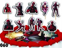 TOPPERY NA TORT OZDOBNE DEKORACJA ZESTAW - Deadpool Superbohater 10szt.