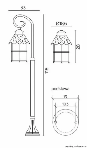 Lampa stojąca latarnia Toledo K 5002/2/R Suma zdjęcie 6
