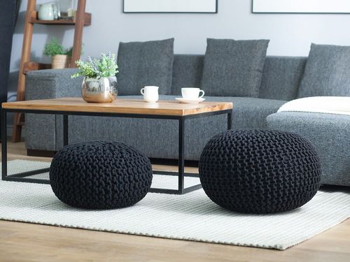 Puf 50 x 35 cm czarny CONRAD na Arena.pl