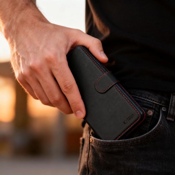 tech-protect wallet galaxy a57 5g black/red zdjęcie 6