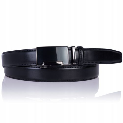 Pasek SKÓRZANY Męski Automat CZARNY spodni prezent na Arena.pl