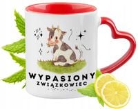 Kubek Czerwony Z Uszkiem W Kształcie Serca Dla Związkowca Na Prezent