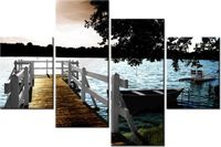 140CM 70 OBRAZ POMOST JEZIOREM ŚCIENNY