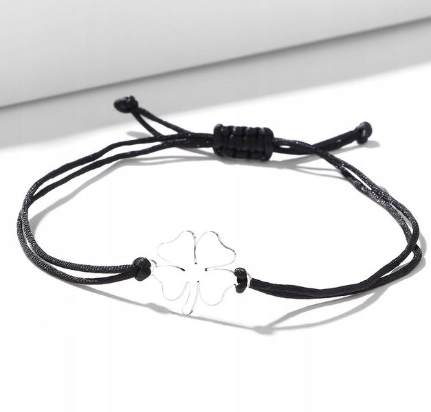 Srebrna Bransoletka Na Rzemyku Stal Chirurgiczna Posrebrzana 18K zdjęcie 6