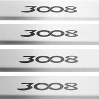 Listwa progowa PEUGEOT 3008 MK2 Stal nierdzewna 304 połysk z czarnymi liter