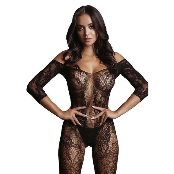 Lace Sleeved Bodystocking - One Size zdjęcie 1