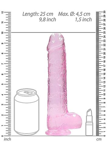9"" / 23 Cm Realistic Dildo With Balls - Pink na Arena.pl