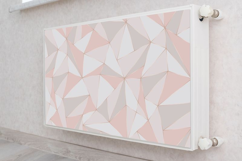 Magnetyczna MASKOWNICA Na Grzejnik Różowy Wzór Geometryczny 100cm x 60cm zdjęcie 4