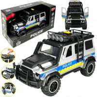 WÓZ POLICYJNY JEEP TERENOWY AUTO POLICJA ŚWIATŁO DŹWIĘK SAMOCHÓD NA PREZENT