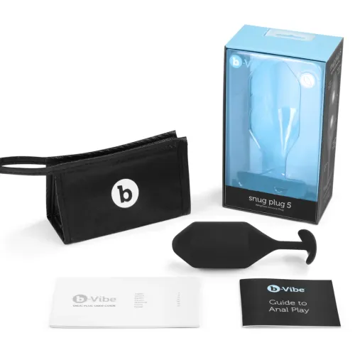 b-vibe snug plug 5 black - silikonowy ciężki model anatomiczny 371g na Arena.pl