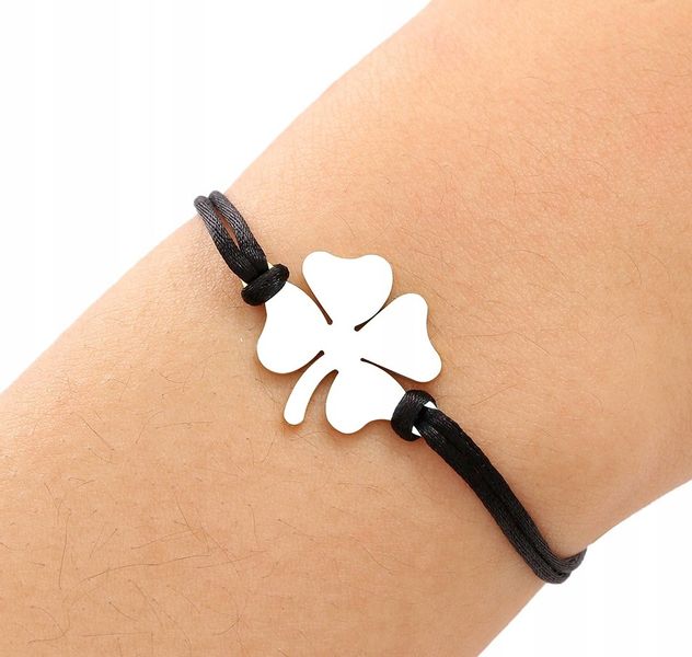 Srebrna Bransoletka Na Rzemyku Stal Chirurgiczna Posrebrzana 18K zdjęcie 8