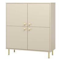 Wysoka komoda czterodrzwiowa Venus kaszmir złote metalowe nóżki