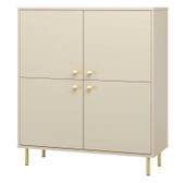 Wysoka komoda czterodrzwiowa Venus kaszmir złote metalowe nóżki
