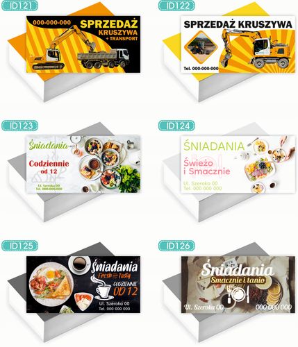 Wizytówki firmowe Foliowane 1000szt różne wzory NOCLEGI na Arena.pl