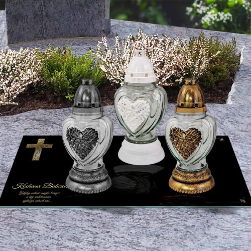 SZKLANA PODSTAWKA POD ZNICZE 25x25cm 503e Babciu na Arena.pl