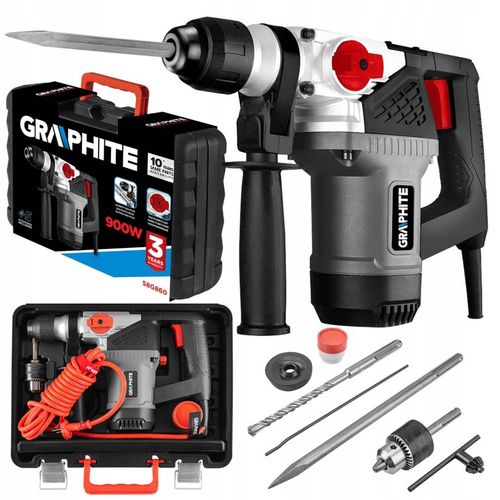 GRAPHITE Młot udarowy SDS+ 900W, walizka UDAR 58G860 na Arena.pl
