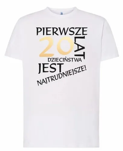 KOSZULKA MĘSKA PIERWSZE 30 40 50 60 70 URODZINY na Arena.pl