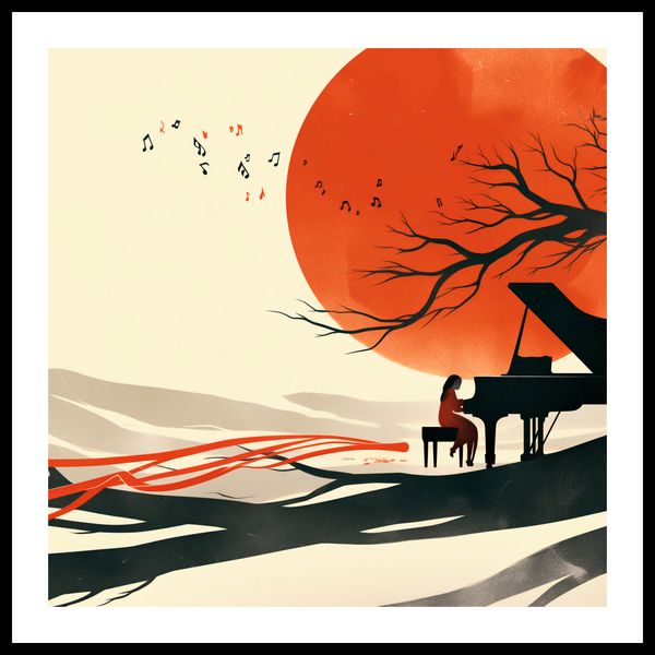 Plakat 70x70cm Pianistka zdjęcie 3