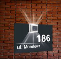 antracyt TABLICZKA ADRESOWA aluminiowa oświetlona numer domu dibond 40x30