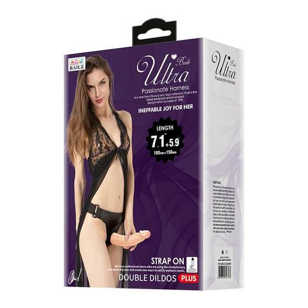 Super Proteza Dildo Strapon Ultra Passionate Harness Double Dildo zdjęcie 2
