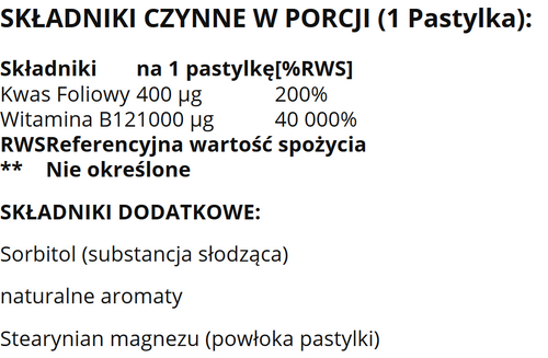 Thompson Witamina B12 1000 mcg + B9 30 pastylek na Arena.pl