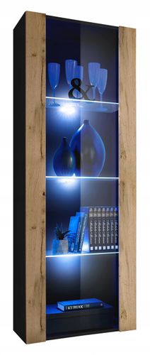 Witryna Stojaca Półka Salon Szafka  Czarny/Wotan na Arena.pl