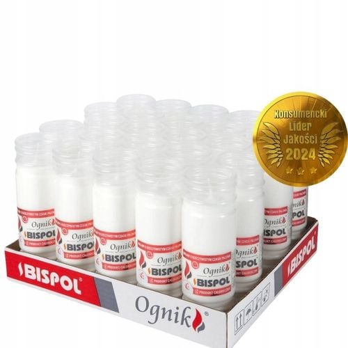 BISPOL OGNIK Parafinowe wkłady do zniczy CZAS PALENIA 96h, WP4 24 szt na Arena.pl