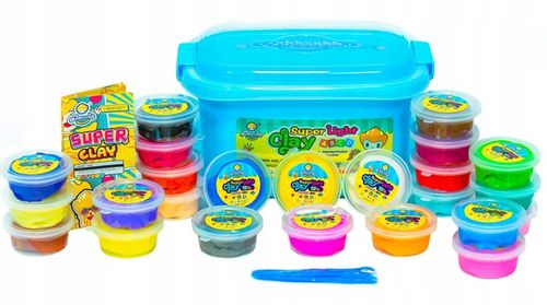 ZESTAW Magiczna PLASTELINA MASA PLASTYCZNA PIANKOLINA 24szt +WALIZKA +Akces na Arena.pl