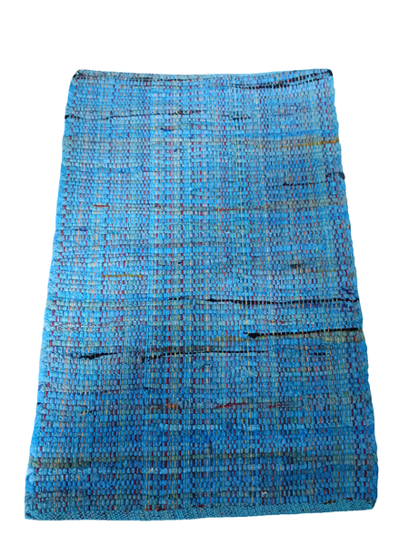 Dywan Juta Naturalna Ręcznie Tkany Prostokątny Niebieski 60x90 cm zdjęcie 4