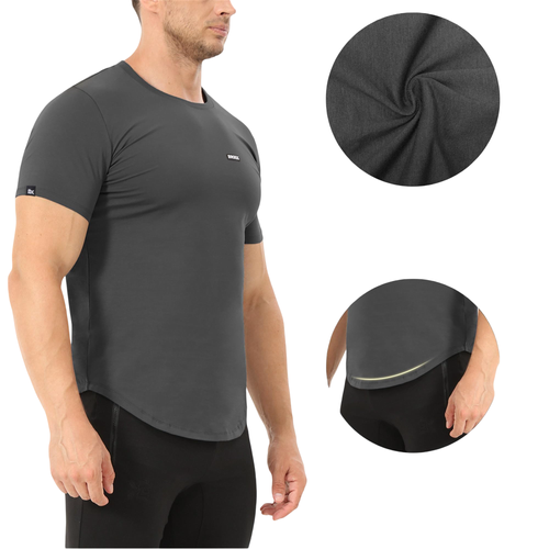 Koszulka treningowa męska kompresyjna sportowa bawełna szara rozmiar M na Arena.pl