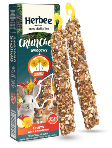 HERBEE Przysmak dla gryzoni i królików 115g owocowy z mniszkiem lekarskim na Arena.pl