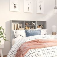 Wezgłowie łóżka z półkami, szarość betonu, 120x19x103,5 cm