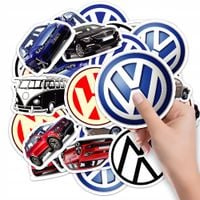 NAKLEJKI NA ZESZYT NALEPKA Z POSTACIAMI SAMOCHÓD VOLKSWAGEN WZORY 10SZT
