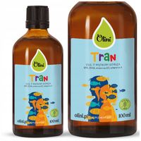Tran Norweski dla dzieci Olini Omega-3 witamina D3 i A EPA DHA 100 ml