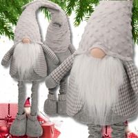 SKRZAT ŚWIĄTECZNY KRASNAL GNOM MIKOŁAJ DUŻY SZARY XXL SZARY 90cm OZDOBA